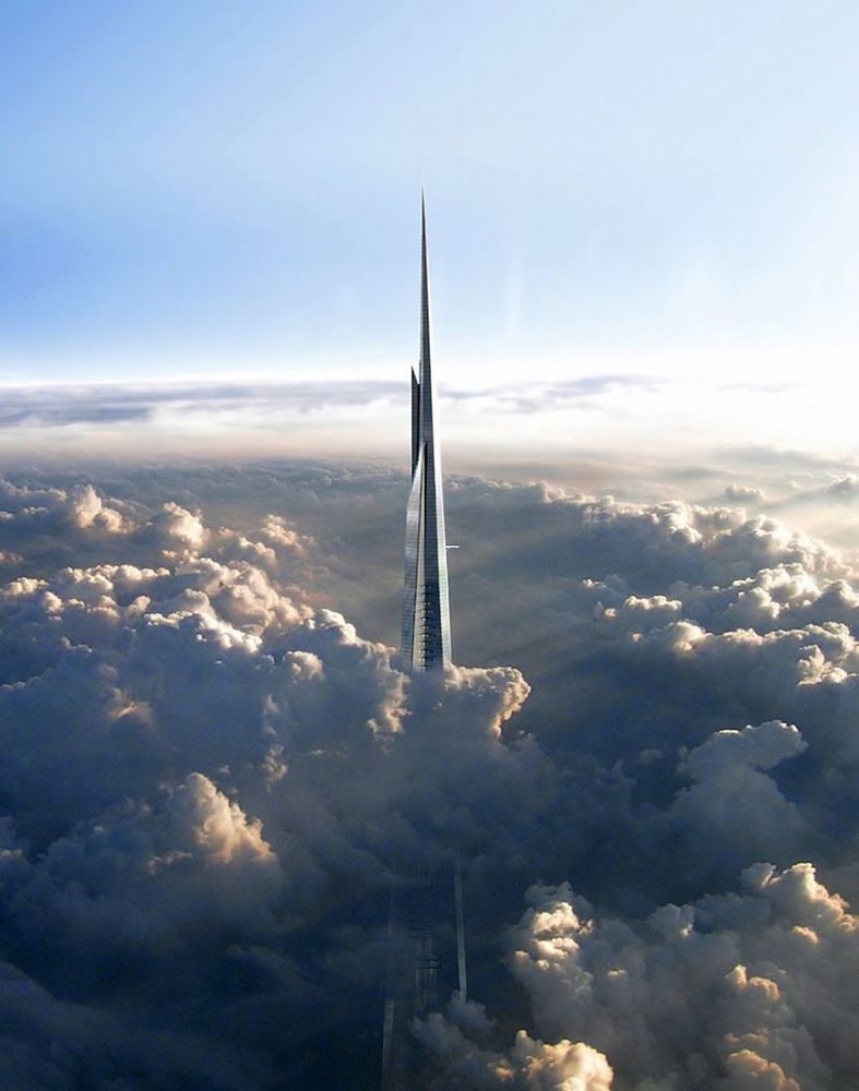 Dengan ketinggian 1 km, gedung ini akan mampu menembus awan!
