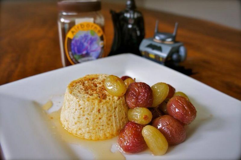 Baked keju ricotta dan anggur panggang