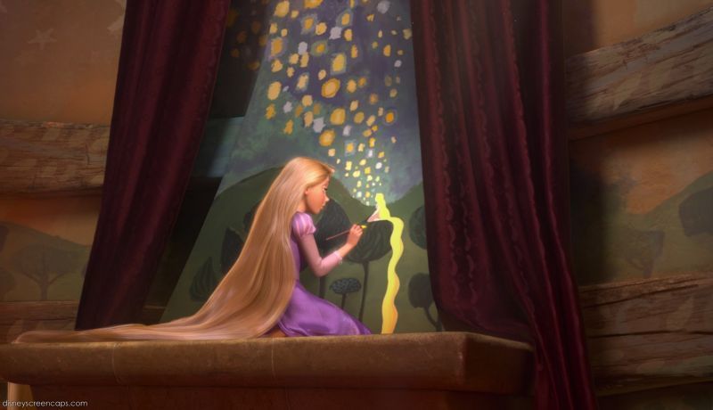 Rapunzel menggambar