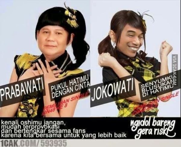 Kedua capres kita terlihat unyu di gambar ini