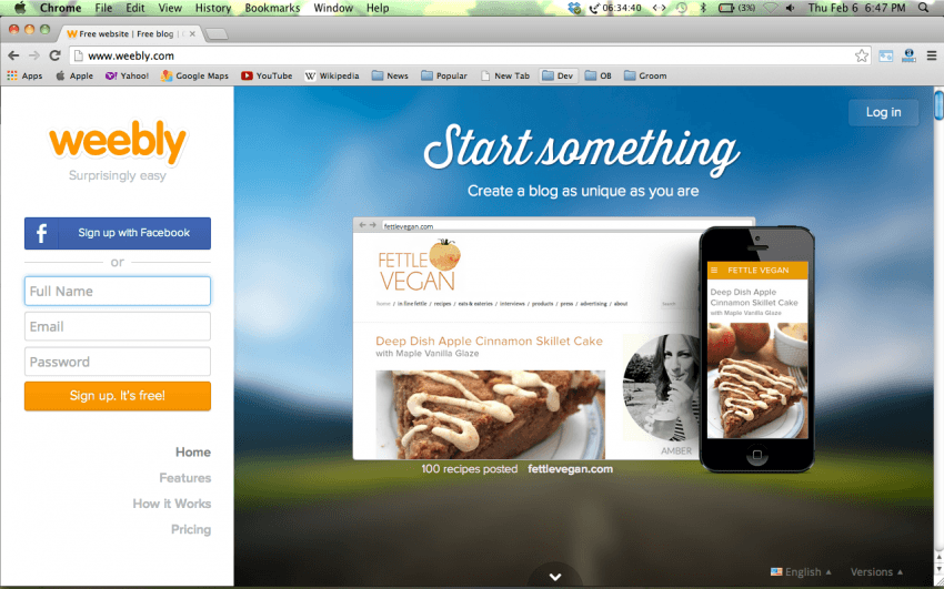 Weebly, salah satu penyedia hosting web