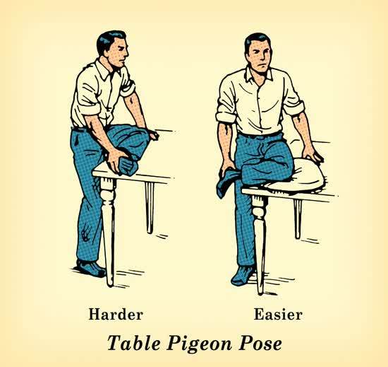 Table pigeon pose