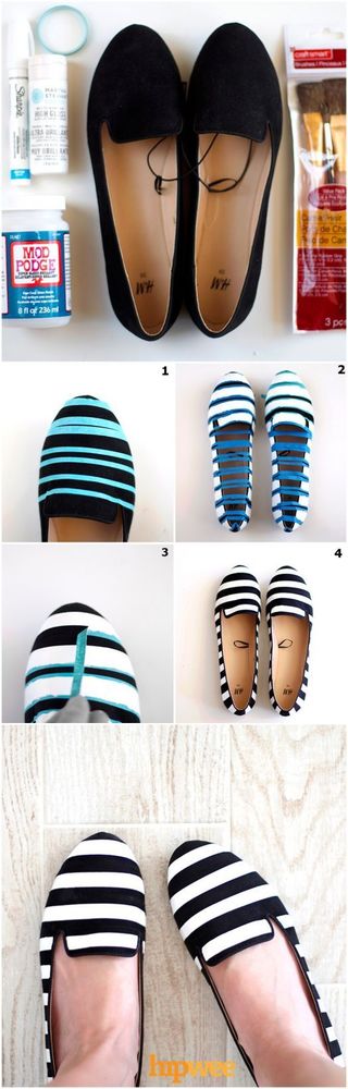 Sepatu polos jadi striped