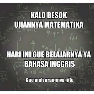 Kalau yang lain nawab matematika gitu-gitu aja, aku jawabnya pakai bahasa inggris. #guemahgituorangnya