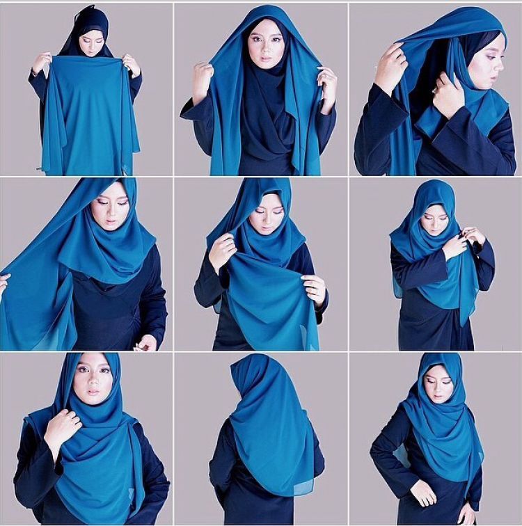 Turorial hijab yang menutup dada