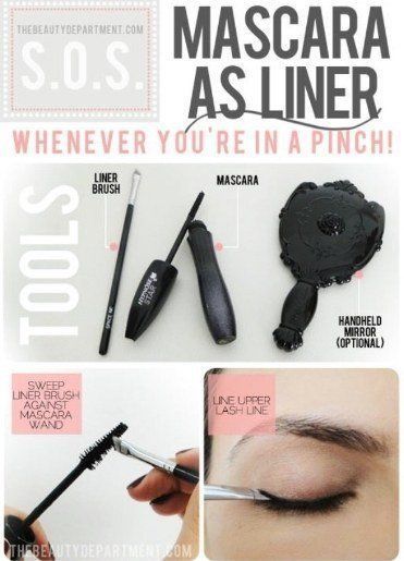 Maskara bisa juga dipakai untuk eyeliner