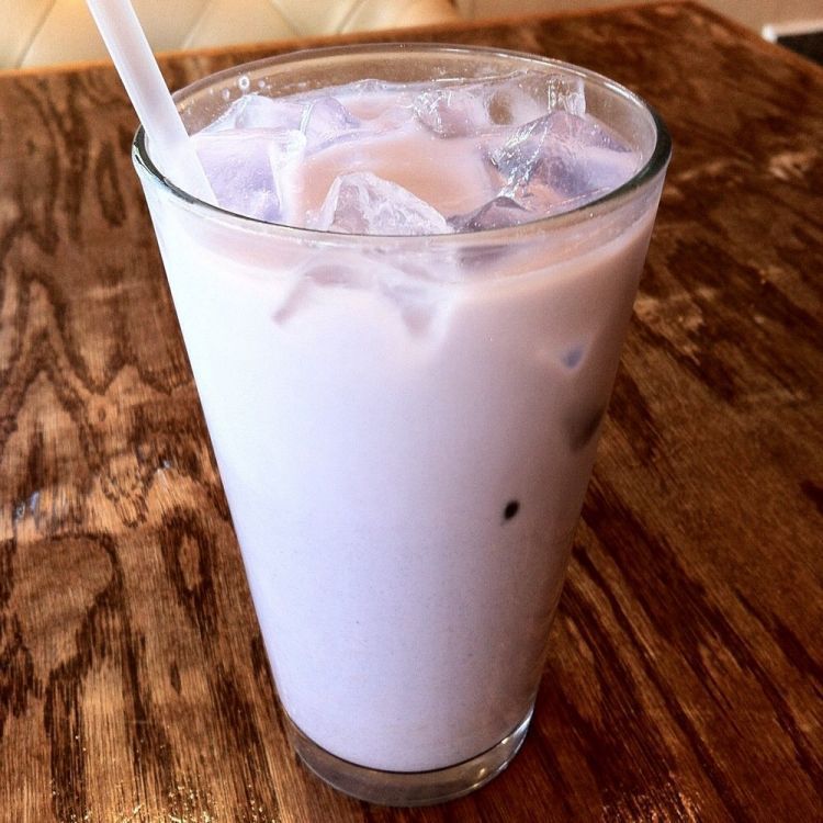 Iced taro latte