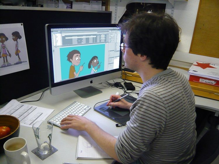 Animator yang sedang bekerja