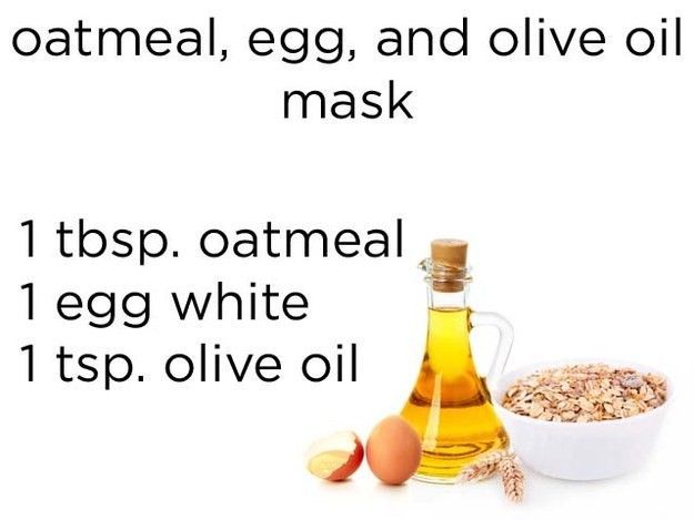 Masker dari oatmeal, putih telur, dan minyak zaitun