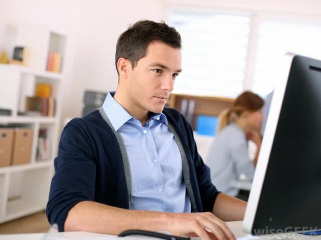 Man working with computer