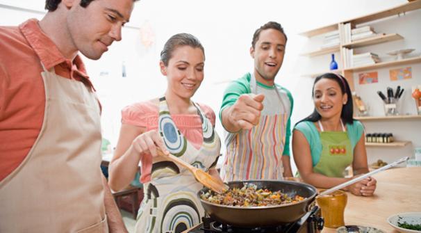 cooking with friends