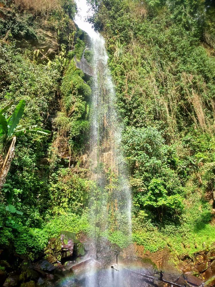 Pelangi dari bias air terjun sukosawah yang indah (kredit: Akhmad Fadillah)