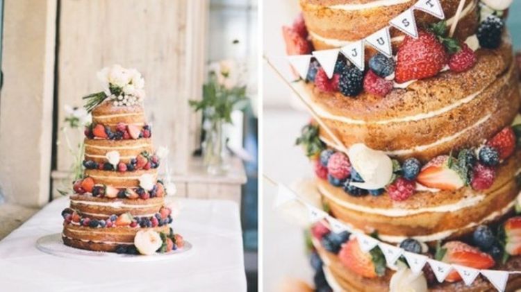 naked wedding cake