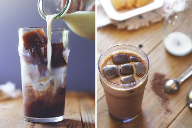 Iced coffee in cubes