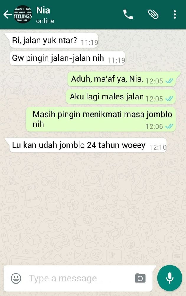 Alasan klasik bang wkwkwk