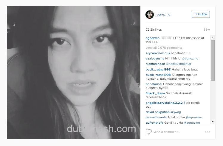 Mbak Agnez juga nge-dubsmash nih