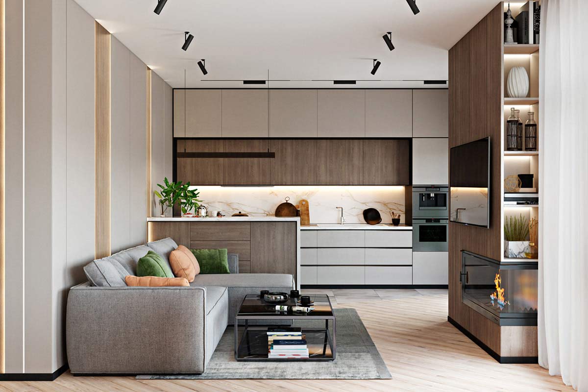 Desain Interior Apartemen Minimalis dengan Sentuhan Warna-Warna Hangat