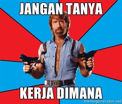 kerja di mana?