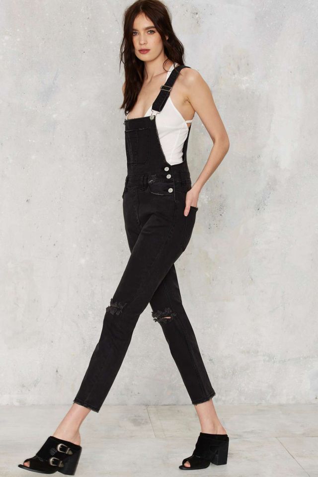 Black denim overall