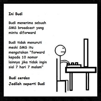 Budi tidak memforward SMS