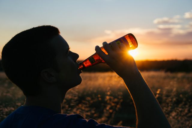 A man drinking