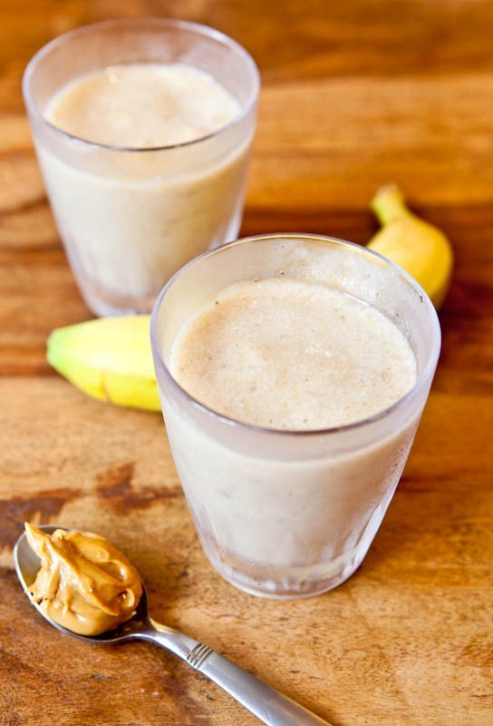 jus pisang dengan selai kacang