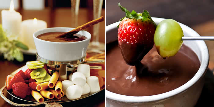 Fruit chocolate fondue