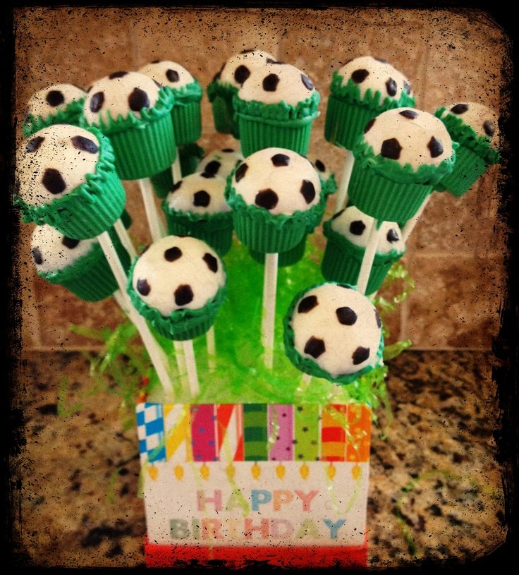 Soccer pop cake