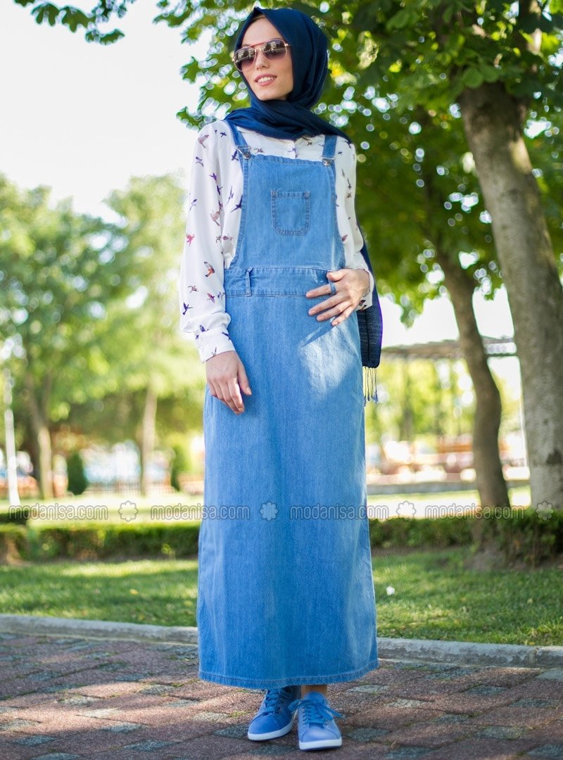 Overall denim skirt 