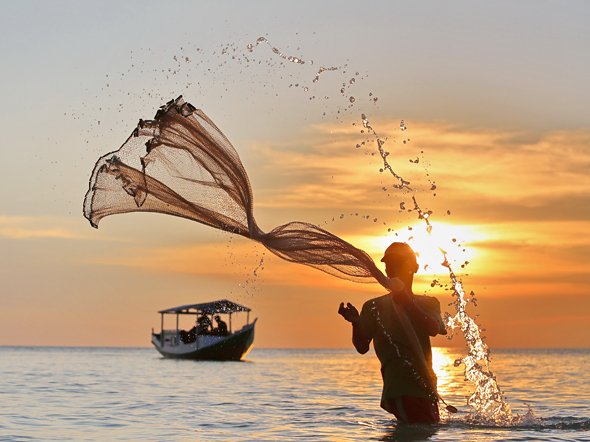 The fisherman at Bira Beach