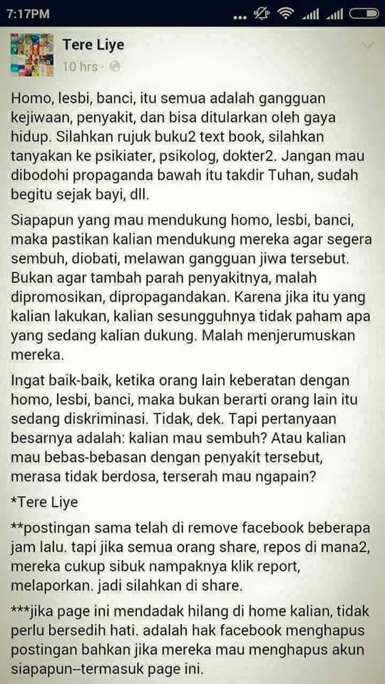 Ini nih yang sampai bikin Facebook bertindak. Hmm padahal isinya sih lebih ke mengajak pada kebaikan kok.