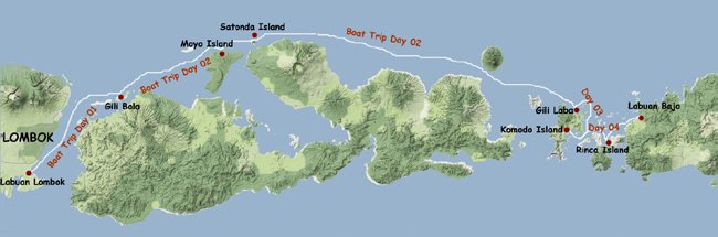 Rute perjalanan Lombok-Komodo