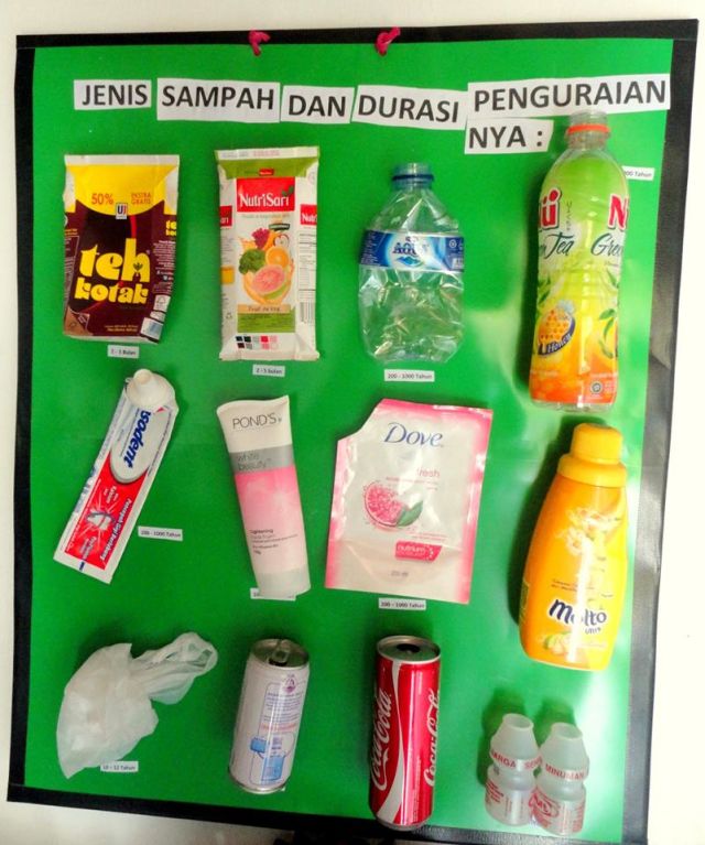 Susah buat di urai tanah = Sampah Non Organik!