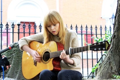 woman with a guitar