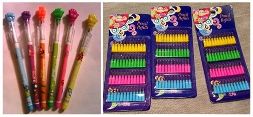 pensil isi, lengkap dengan isi ulangnya