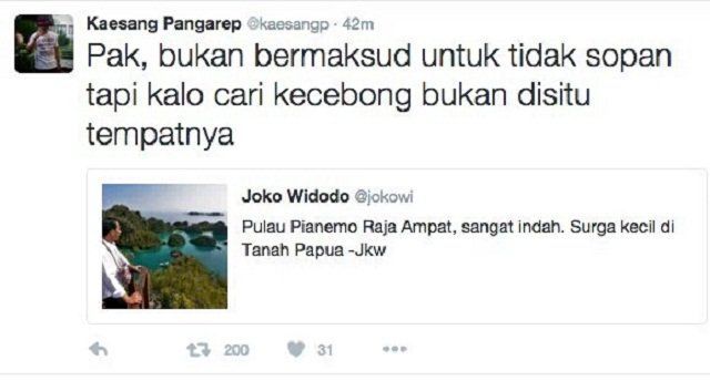 Kelucuan twitt Kaesang.