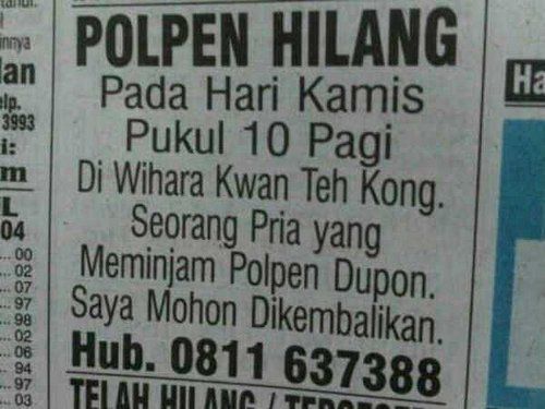 Polpen hilang