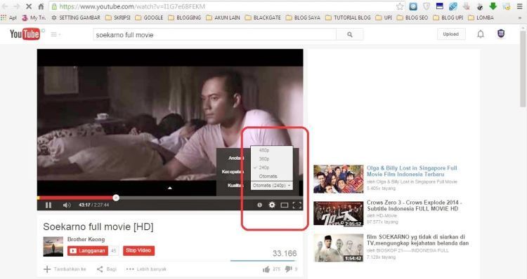 kurangi resolusi saat streaming lewat YouTube