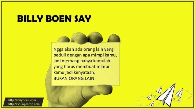 Quotes dari Billy Boen.