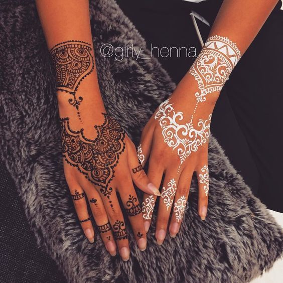 henna putih simple