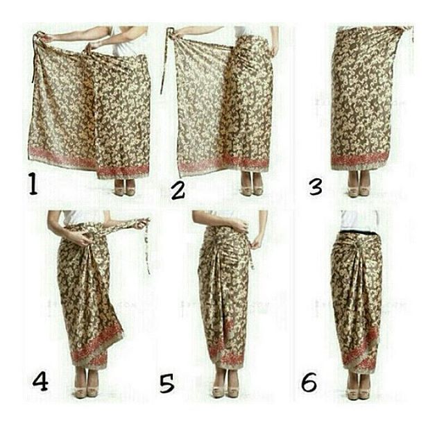 Tutorial Memakai Kain Batik Hanya dengan Dililit Saja Tak 