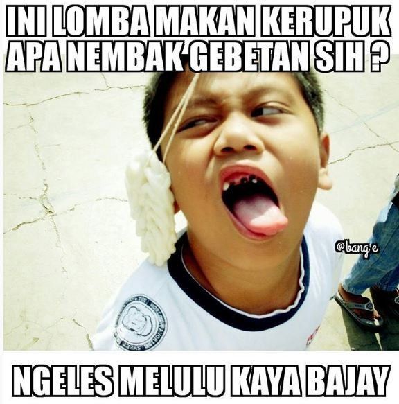 meme lomba makan kerupuk