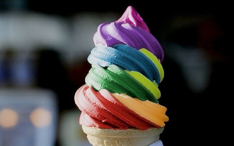 rainbow soft ice cream