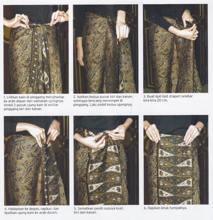 Tutorial Memakai Kain Batik Hanya dengan Dililit Saja. Tak 