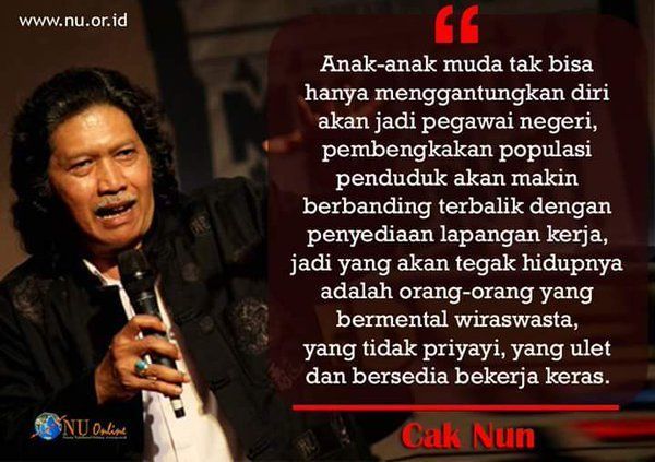 Untukmu Usia 20-an, 15 Quotes Cak Nun ini Menampar Sekaligus Bikin Kamu Sadar