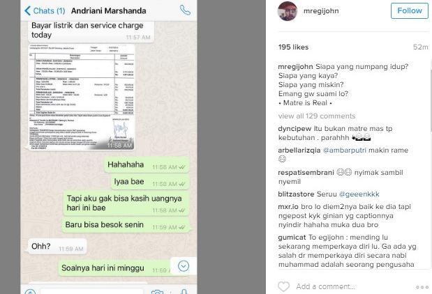 Untung Marshanda Cuma Minta Tagihan Listrik ke Egi John, Simak 8 Versi Lain Chat ‘Konyol’ Mereka