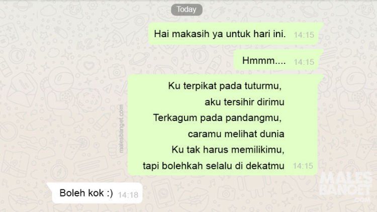 Lirik Lagu Yang Bisa Kamu Pake Saat Chatting Sama Gebetan Biar Dia