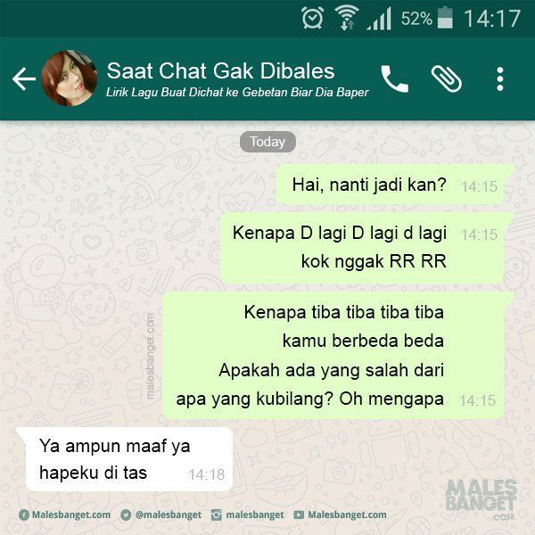 Lirik Lagu yang Bisa Kamu Pake Saat Chatting Sama Gebetan Biar Dia Baper