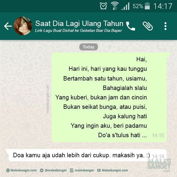 Lirik Lagu yang Bisa Kamu Pake Saat Chatting Sama Gebetan Biar Dia Baper