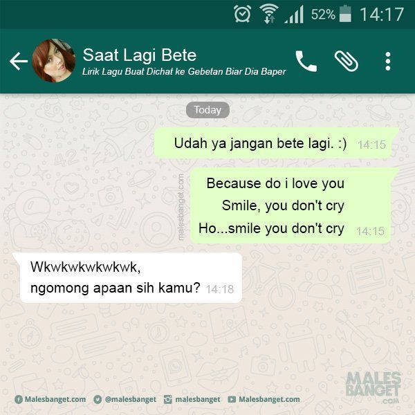 Lirik Lagu yang Bisa Kamu Pake Saat Chatting Sama Gebetan Biar Dia Baper